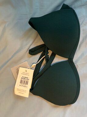 Pepper Swim Plunge Bikini Top NWT in Monstera